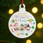 Christmas as a Family of Three Personalised New Baby Gift