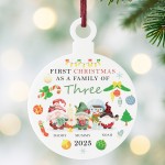 Christmas as a Family of Three Personalised New Baby Gift