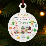 Christmas as a Family of Three Personalised New Baby Gift