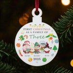 Christmas as a Family of Three Personalised New Baby Gift