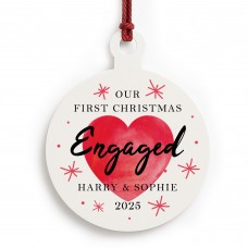 Personalised 1st Christmas Engaged Gift Christmas Tree Decor