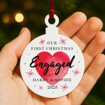 Personalised 1st Christmas Engaged Gift Christmas Tree Decor