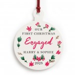 1st Christmas Engaged Gift Personalised Tree Decoration 1st Christmas Engaged Gift Personalised Tree Decoration
