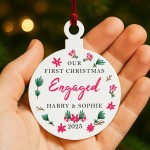 1st Christmas Engaged Gift Personalised Tree Decoration 1st Christmas Engaged Gift Personalised Tree Decoration