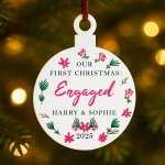 1st Christmas Engaged Gift Personalised Tree Decoration 1st Christmas Engaged Gift Personalised Tree Decoration