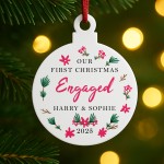 1st Christmas Engaged Gift Personalised Tree Decoration 1st Christmas Engaged Gift Personalised Tree Decoration