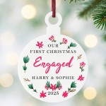 1st Christmas Engaged Gift Personalised Tree Decoration 1st Christmas Engaged Gift Personalised Tree Decoration