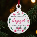 1st Christmas Engaged Gift Personalised Tree Decoration 1st Christmas Engaged Gift Personalised Tree Decoration