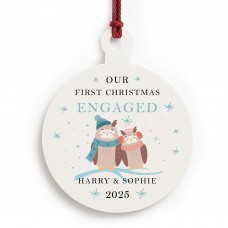 Our First Christmas Engaged Gift Personalised Tree Decoration