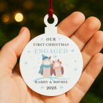Our First Christmas Engaged Gift Personalised Tree Decoration Our First Christmas Engaged Gift Personalised Tree Decoration