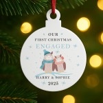 Our First Christmas Engaged Gift Personalised Tree Decoration Our First Christmas Engaged Gift Personalised Tree Decoration