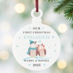 Our First Christmas Engaged Gift Personalised Tree Decoration Our First Christmas Engaged Gift Personalised Tree Decoration
