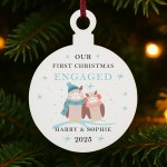 Our First Christmas Engaged Gift Personalised Tree Decoration Our First Christmas Engaged Gift Personalised Tree Decoration