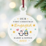 First Christmas Engaged Personalised Tree Decoration For Couple First Christmas Engaged Personalised Tree Decoration For Couple