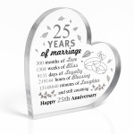 25th Wedding Anniversary Plaque Silver Anniversary Gift For Wife