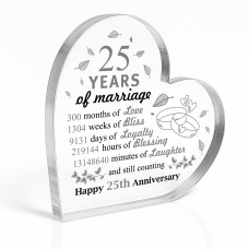 25th Wedding Anniversary Plaque Silver Anniversary Gift For Wife