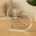 25th Wedding Anniversary Plaque Silver Anniversary Gift For Wife