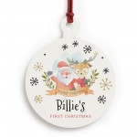 Babys First Christmas Acrylic Bauble Personalised Decoration