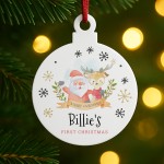 Babys First Christmas Acrylic Bauble Personalised Decoration