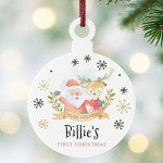 Babys First Christmas Acrylic Bauble Personalised Decoration