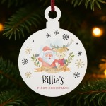 Babys First Christmas Acrylic Bauble Personalised Decoration