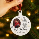 Personalised Happy First Christmas In New Home Christmas Bauble Personalised Happy First Christmas In New Home Christmas Bauble