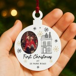 Personalised Happy First Christmas In New Home Christmas Bauble Personalised Happy First Christmas In New Home Christmas Bauble