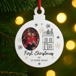 Personalised Happy First Christmas In New Home Christmas Bauble Personalised Happy First Christmas In New Home Christmas Bauble