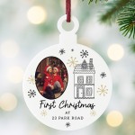 Personalised Happy First Christmas In New Home Christmas Bauble Personalised Happy First Christmas In New Home Christmas Bauble