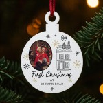 Personalised Happy First Christmas In New Home Christmas Bauble Personalised Happy First Christmas In New Home Christmas Bauble
