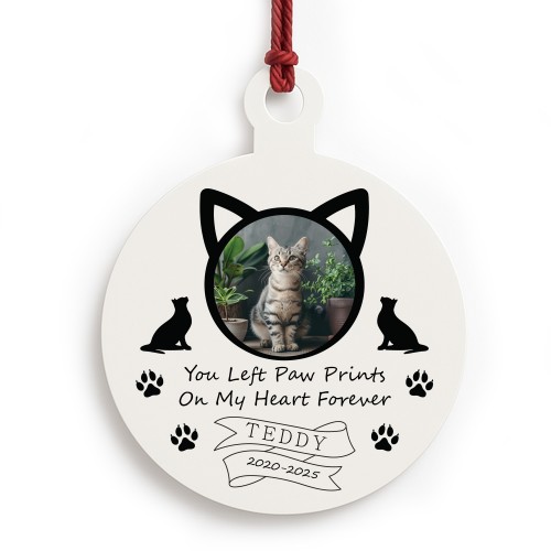 Cat Memorial Bauble With Photo Personalised Cat Memorial Gift Cat Memorial Bauble With Photo Personalised Cat Memorial Gift