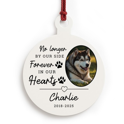 Memory Plaque For Dog Memorial Bauble With Photo Personalised