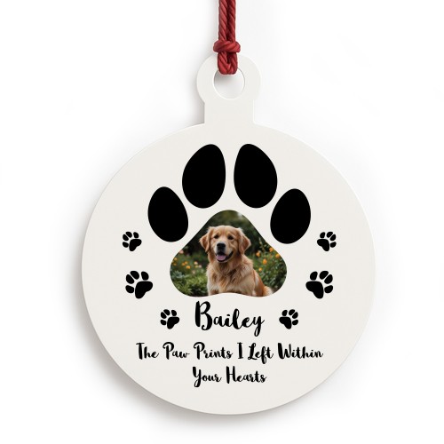 Photo Memory Plaque For Dog Memorial Bauble Personalised Gift Photo Memory Plaque For Dog Memorial Bauble Personalised Gift