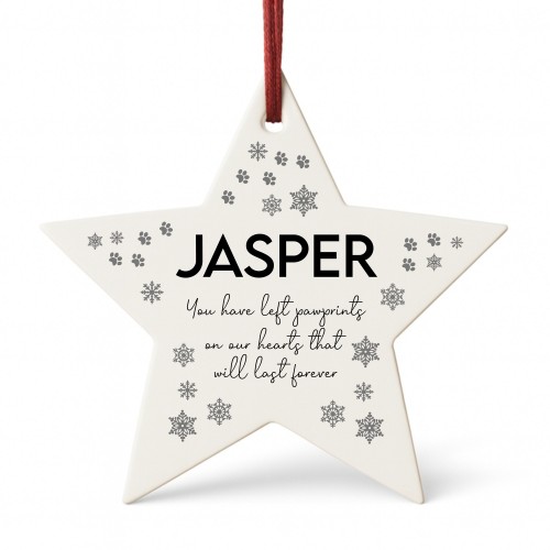 In Memory Star Plaque For Dog Memorial Bauble Personalised Sign