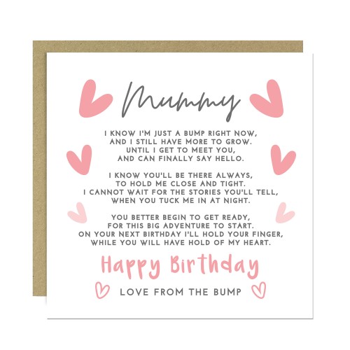 Happy Birthday Card For Mummy From Bump Mummy To Be Card