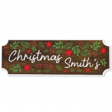 Novelty First Christmas New Home Gift Personalised Surname Sign