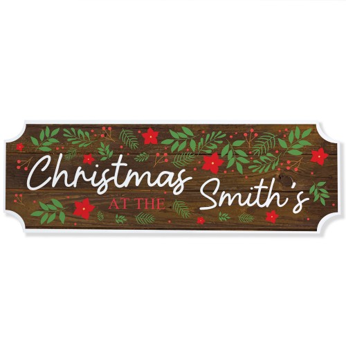 Novelty First Christmas New Home Gift Personalised Surname Sign
