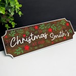 Novelty First Christmas New Home Gift Personalised Surname Sign
