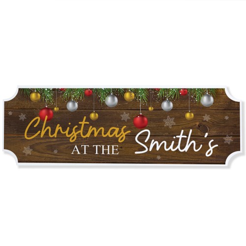 Personalised First Christmas New Home Gift Surname Plaque