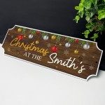 Personalised First Christmas New Home Gift Surname Plaque