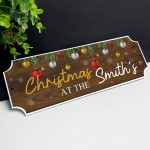 Personalised First Christmas New Home Gift Surname Plaque