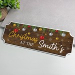 Personalised First Christmas New Home Gift Surname Plaque