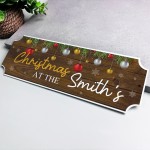 Personalised First Christmas New Home Gift Surname Plaque