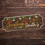 Personalised First Christmas New Home Gift Surname Plaque