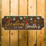 Personalised First Christmas New Home Gift Surname Plaque