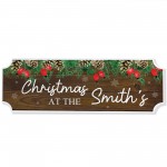Personalised First Christmas New Home Sign Surname Plaque