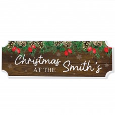Personalised First Christmas New Home Sign Surname Plaque