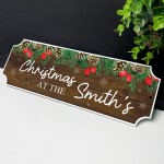 Personalised First Christmas New Home Sign Surname Plaque