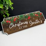 Personalised First Christmas New Home Sign Surname Plaque
