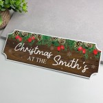 Personalised First Christmas New Home Sign Surname Plaque